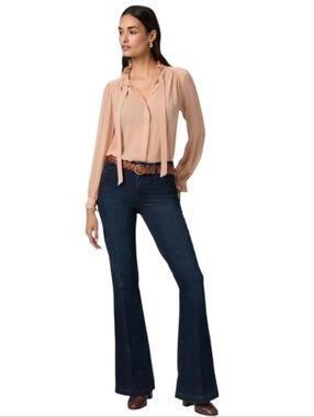 PAIGE "Genevieve" darkwash Flare jeans style DNMF72 Color Bespoke sz 33x31.5L
